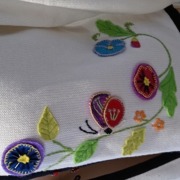 Embroidered jacket medium Christina rotelli. Beautiful ladybugs bees butterflies - Picture 6 of 14